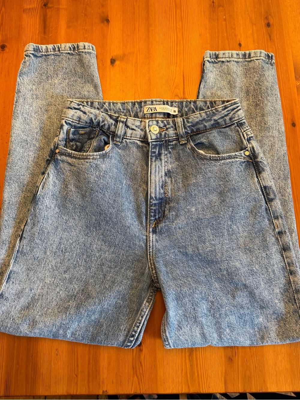Zara Light Blue Straight Leg Jeans
